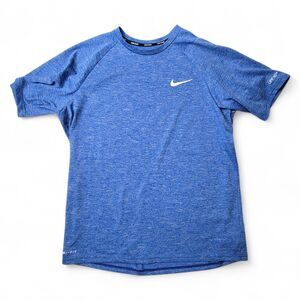 Nike Swim Shirt Men's Dri-Fit Medium Blue UPF 40+ Activewear Rash Guard